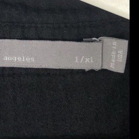 Ocean + Main Mandarin-Collar Gauze Caftan L/XL Black Side Pockets 100% Cotton - Picture 11 of 12